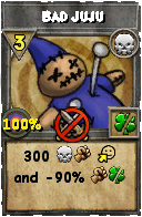 Wizard101 Death spell card: Bad Juju, Spell ID 13999