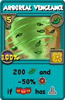 Wizard101 Life spell card: Arboreal Vengeance, Spell ID 13407