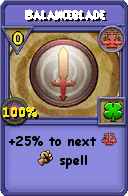 Wizard101 Balance spell card: Balanceblade, Spell ID 13165