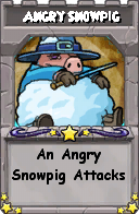 Wizard101 School 16 spell card: Angry Snowpig, Spell ID 13284