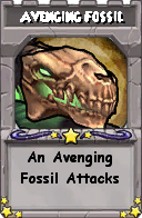 Wizard101 School 16 spell card: Avenging Fossil, Spell ID 13190
