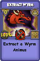 Wizard101 Myth spell card: Extract Wyrm, Spell ID 13654