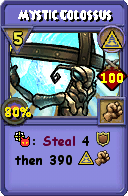 Wizard101 Myth spell card: Mystic Colossus, Spell ID 13675