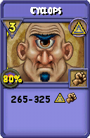 Wizard101 Myth spell card: Cyclops, Spell ID 13974
