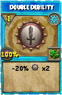 Wizard101 Ice spell card: Double Debility, Spell ID 13758