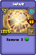 Wizard101 Ice spell card: Impair, Spell ID 13256