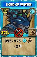 Wizard101 Ice spell card: Lord of Winter, Spell ID 13000