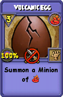 Wizard101 Fire spell card: Volcanic Egg, Spell ID 13966