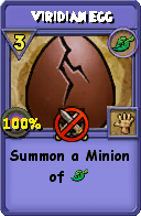Wizard101 Life spell card: Viridian Egg, Spell ID 13967