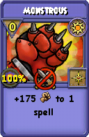 Wizard101 Sun spell card: Monstrous, Spell ID 13562