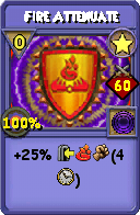 Wizard101 Star spell card: Fire Attenuate, Spell ID 13729