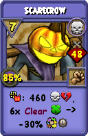 Wizard101 Death spell card: Scarecrow, Spell ID 13764