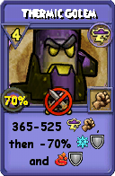 Wizard101 Storm spell card: Thermic Golem, Spell ID 13635