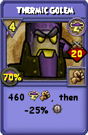 Wizard101 Storm spell card: Thermic Golem, Spell ID 13634