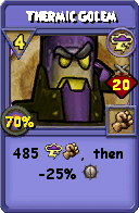 Wizard101 Storm spell card: Thermic Golem, Spell ID 13773