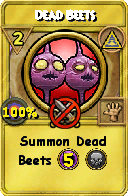 Wizard101 Myth spell card: Dead Beets, Spell ID 13002
