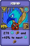 Wizard101 Ice spell card: Icebird, Spell ID 13120