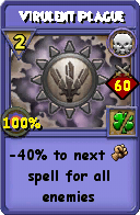 Wizard101 Death spell card: Virulent Plague, Spell ID 13266