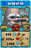 Wizard101 Ice spell card: Scion of Ice, Spell ID 14007