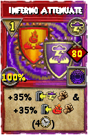 Wizard101 Storm spell card: Inferno Attenuate, Spell ID 14023