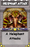 Wizard101 School 16 spell card: Helephant Attack, Spell ID 14025