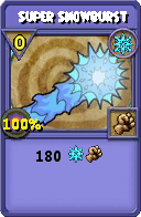 Wizard101 Ice spell card: Super Snowburst, Spell ID 14029