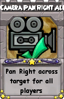 Wizard101 School 16 spell card: Camera Pan Right All, Spell ID 14041