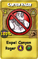 Wizard101 Myth spell card: Canyon Rager, Spell ID 14053