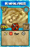 Wizard101 Ice spell card: Blinding Freeze, Spell ID 14057