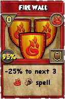 Wizard101 Fire spell card: Fire Wall, Spell ID 14066