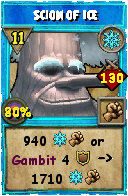 Wizard101 Ice spell card: Scion of Ice, Spell ID 14076