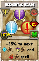 Wizard101 Balance spell card: Elemental Blade, Spell ID 14084