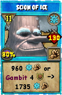 Wizard101 Ice spell card: Scion of Ice, Spell ID 14089