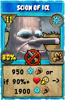 Wizard101 Ice spell card: Scion of Ice, Spell ID 14090