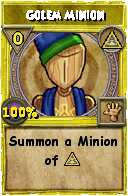 Wizard101 Myth spell card: Golem Minion, Spell ID 14094