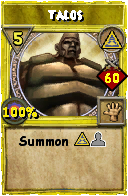 Wizard101 Myth spell card: Talos, Spell ID 14096