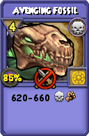 Wizard101 Death spell card: Avenging Fossil, Spell ID 14097
