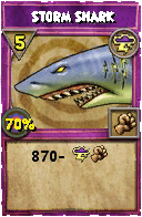Wizard101 Storm spell card: Storm Shark, Spell ID 14099