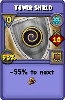 Wizard101 Ice spell card: Tower Shield, Spell ID 14102