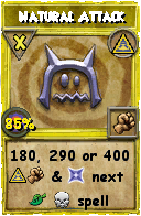 Wizard101 Myth spell card: Natural Attack, Spell ID 14105
