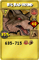 Wizard101 Balance spell card: Big Bad Hound, Spell ID 14117