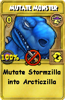 Wizard101 Storm spell card: Mutate Monster, Spell ID 14118
