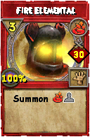Wizard101 Fire spell card: Fire Elemental, Spell ID 14119