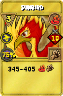 Wizard101 Fire spell card: Sunbird, Spell ID 14120