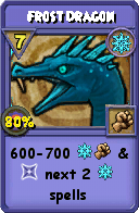 Wizard101 Ice spell card: Frost Dragon, Spell ID 14130