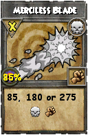 Wizard101 Death spell card: Merciless Blade, Spell ID 14132