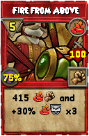 Wizard101 Fire spell card: Fire from Above, Spell ID 14133