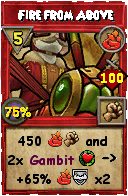 Wizard101 Fire spell card: Fire from Above, Spell ID 14134