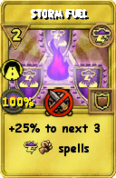 Wizard101 Storm spell card: Storm Fuel, Spell ID 14147
