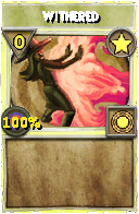 Wizard101 Star spell card: Withered, Spell ID 14155